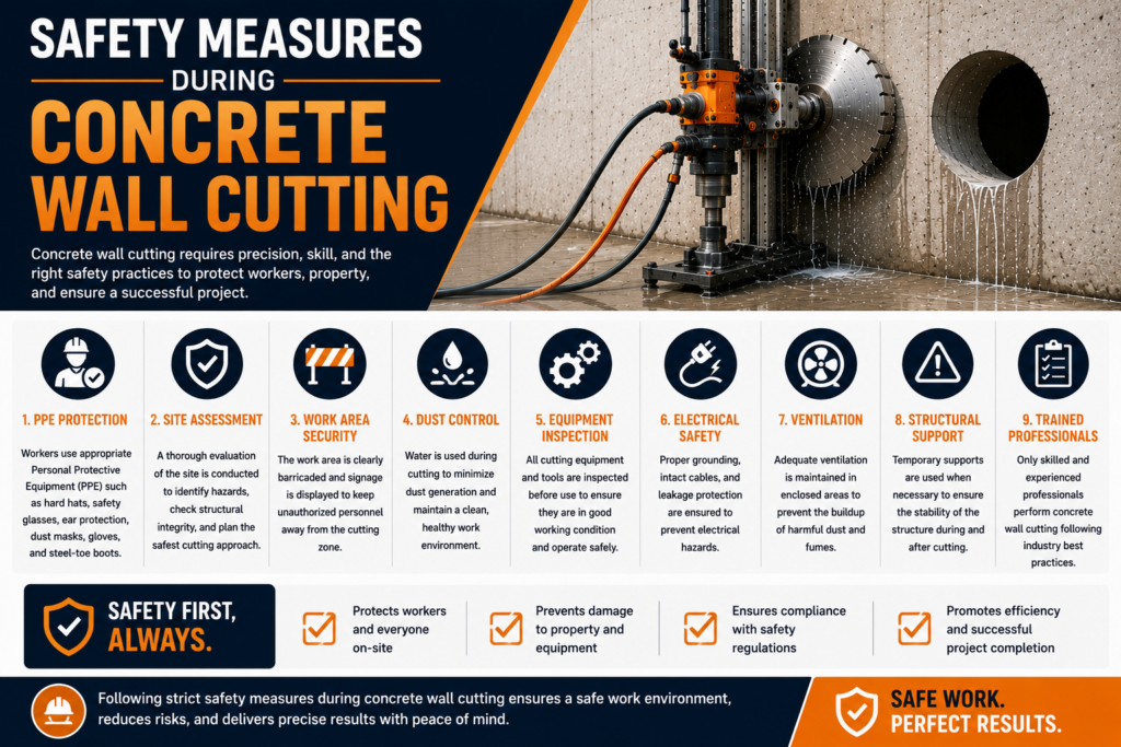 Safety Measures Concrete Wall Cutting Dubai