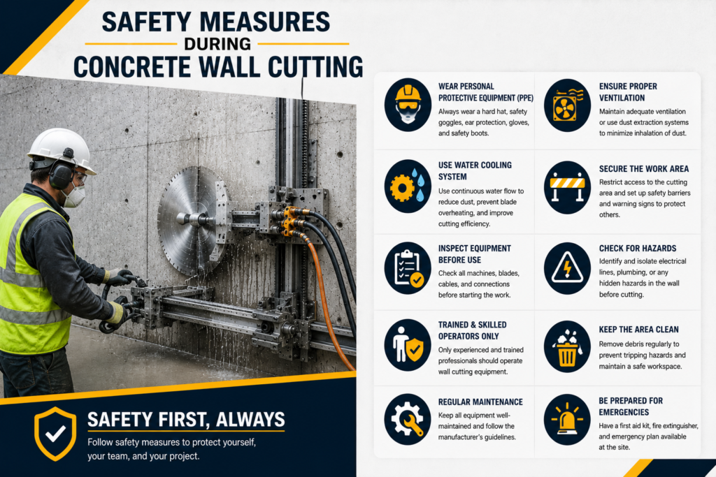 Safety Measure for Concrete Wall Cutting Contractor