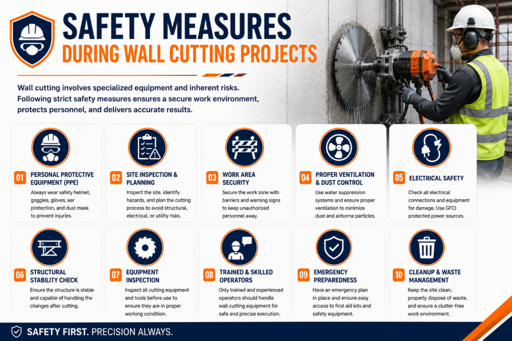 Safety Measures of Concrete Wall Cutting