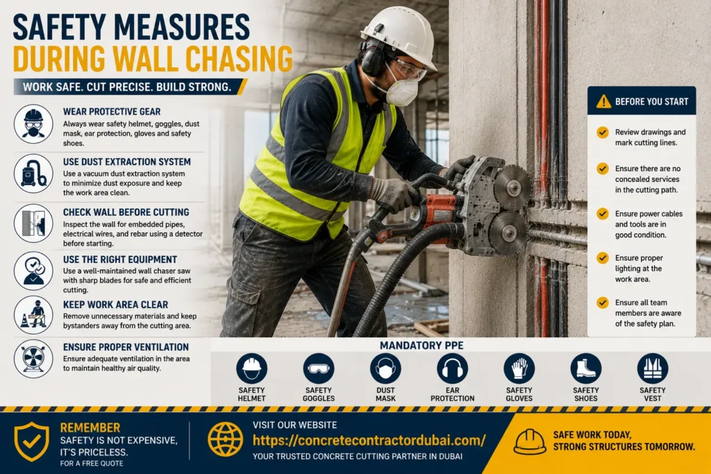 Safety Measures of Wall Chaser Saw in Dubai