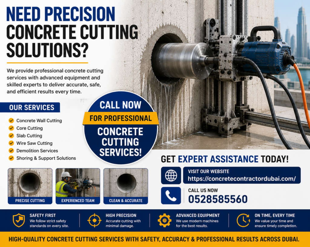 Contact for Concrete Wall Core Cutting Dubai