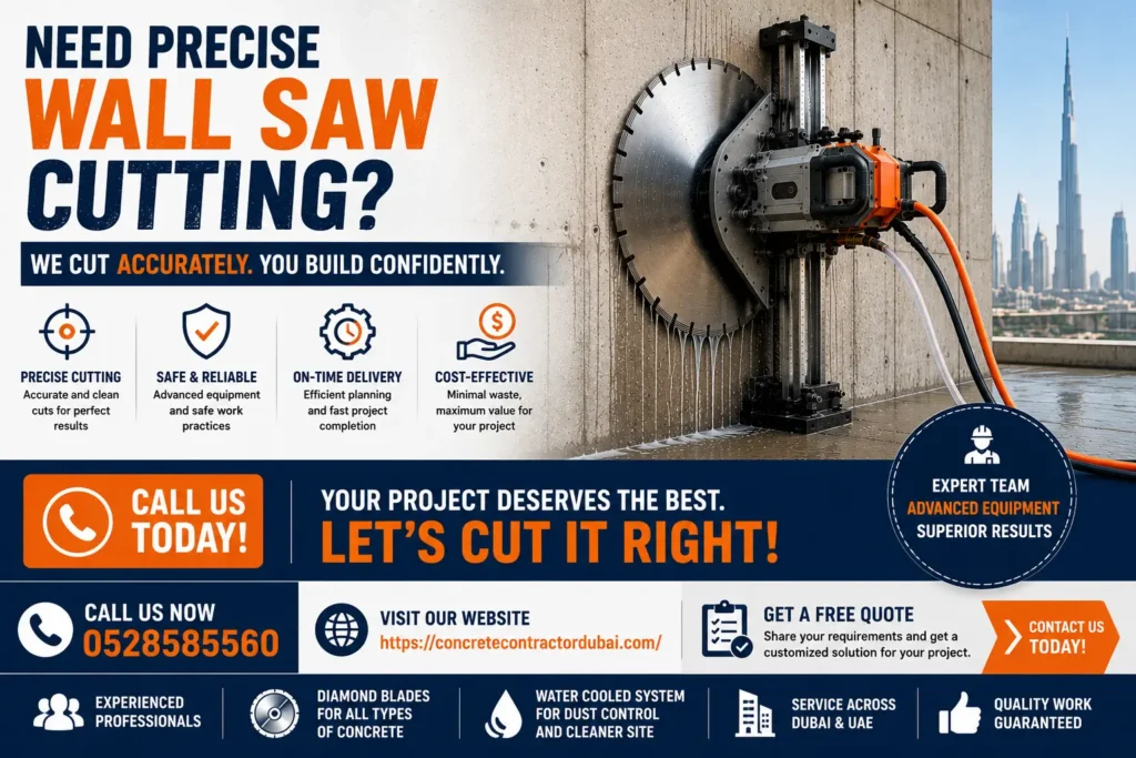 Contact for Best Wall Saw Cutting in Dubai