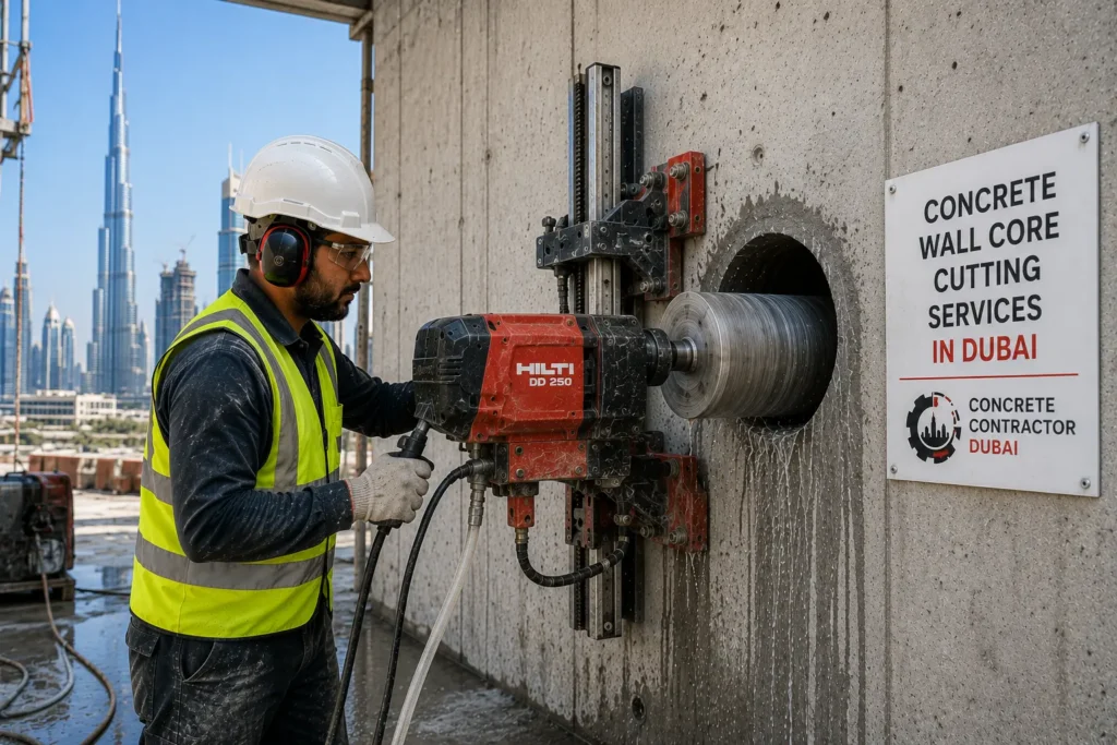 Concrete Wall Core Cutting Services in Dubai