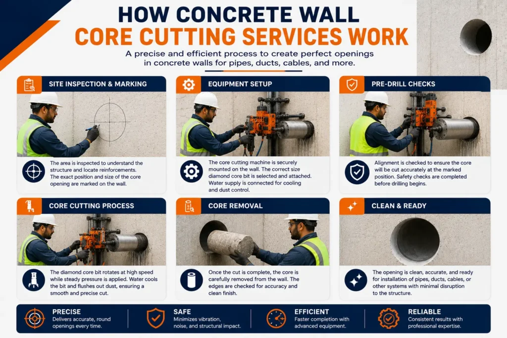 Concrete Wall Core Cutting Services Works