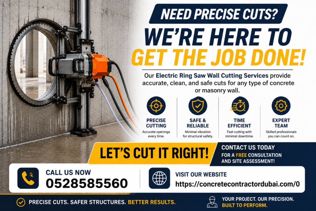 Contact for Electric Ring Saw Wall Cutting Services in Dubai