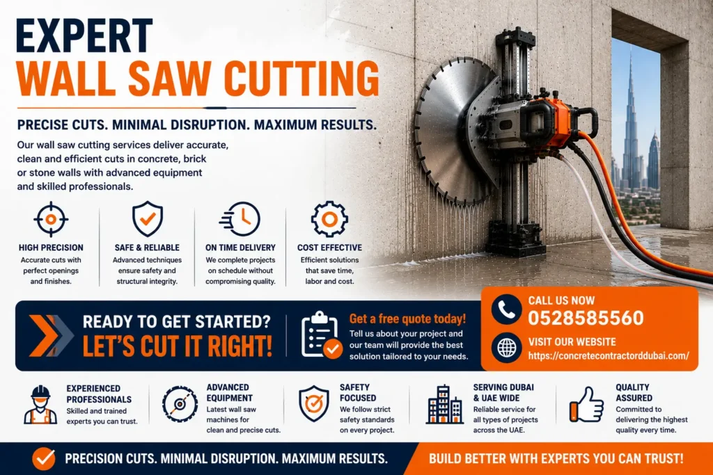 Contact for Best Wall Saw Cutting Services in Dubai