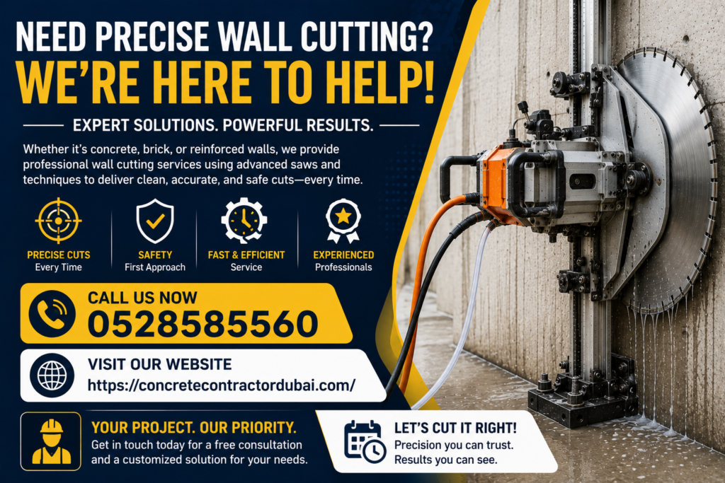 Contact for Wall Saw Cutting Dubai
