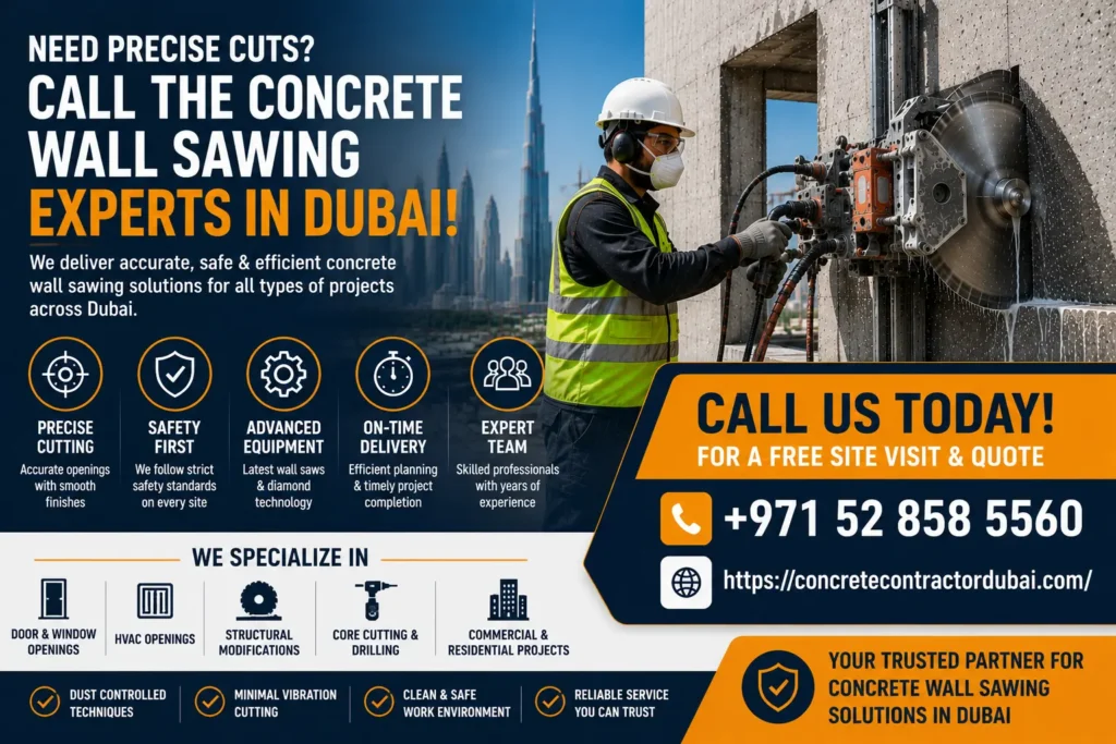 Contact for Best Hydraulic Wall Saw in Dubai