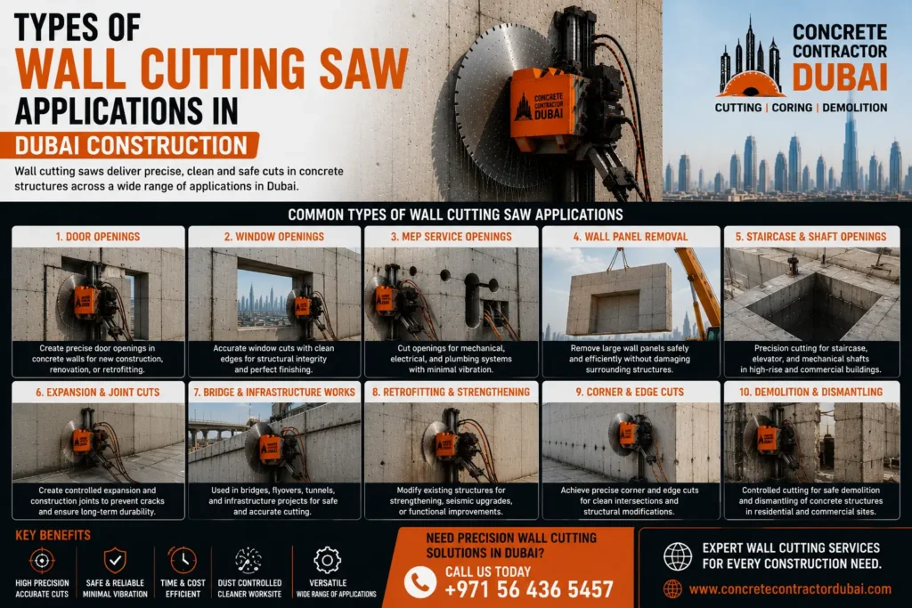 Types of Wall Cutting Saw in Dubai