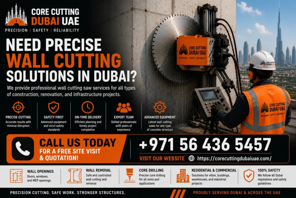 Contact for Best Concrete Wall Sawing Services in Dubai