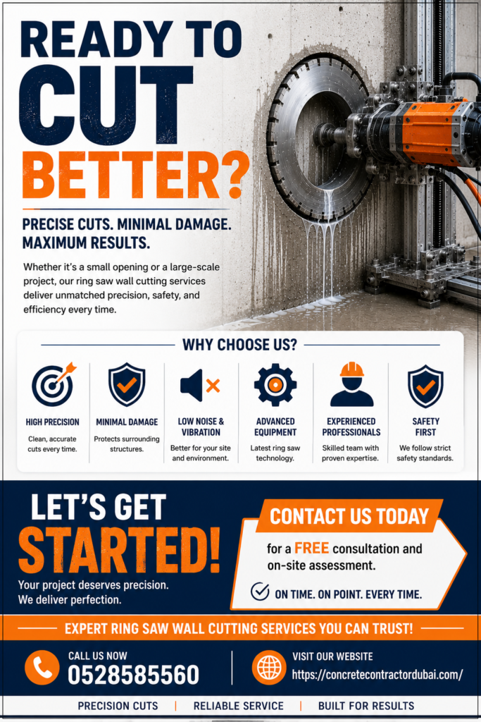 Contact for Concrete Ring Saw Wall Cutting in Dubai