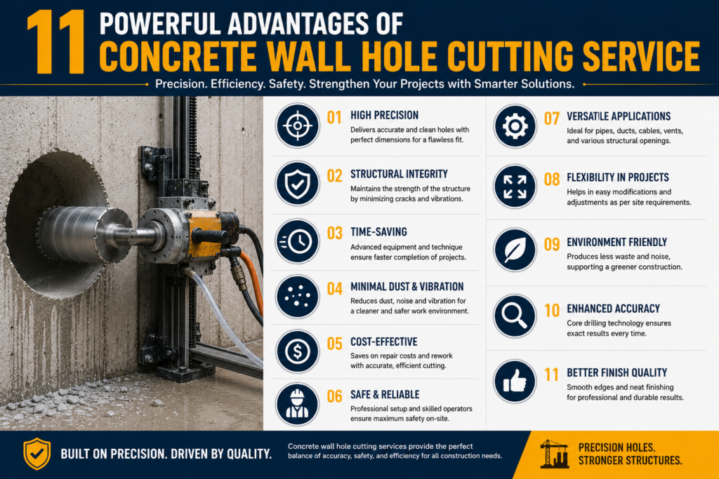 Best Concrete Wall Hole Cutting Service in Dubai