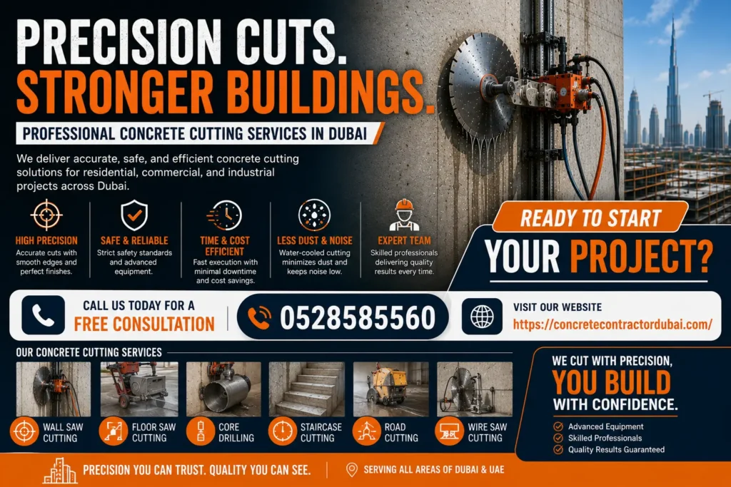 Contact for Best Concrete Cutting Services in Dubai