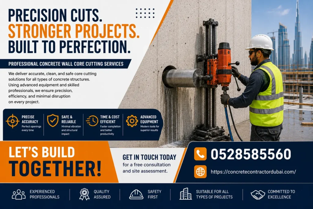 Contact for Best Concrete Wall Core Cutting Services