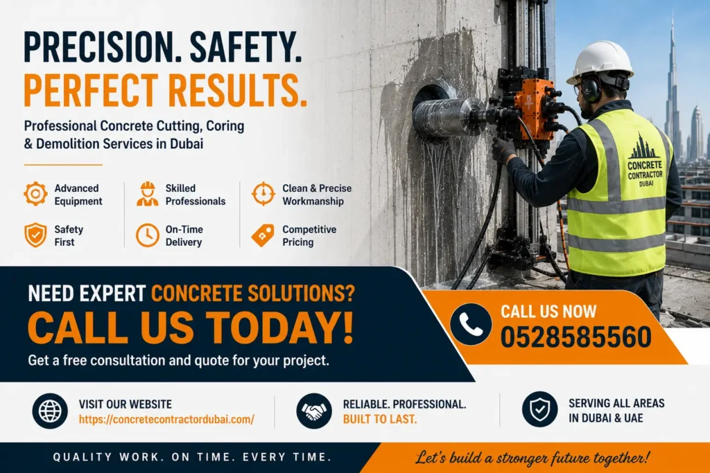 Contact for Concrete Wall Cutting Services in Dubai