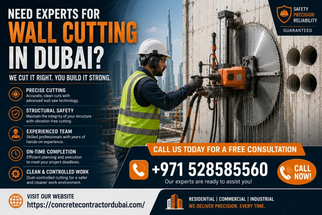 Contact for Professional Wall Cutting Saw Dubai