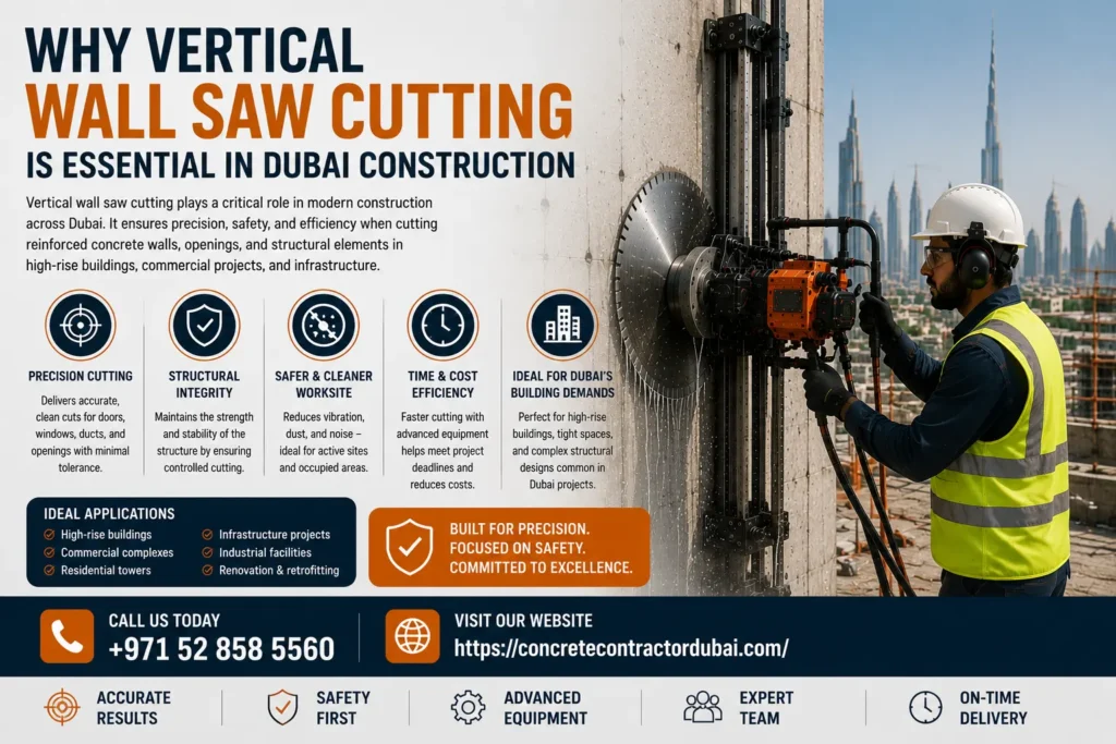Vertical Wall Saw Cutting Is Essential in Dubai Construction