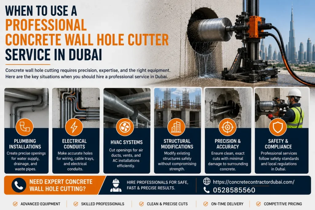 Professional Concrete Wall Hole Cutter in Dubai 