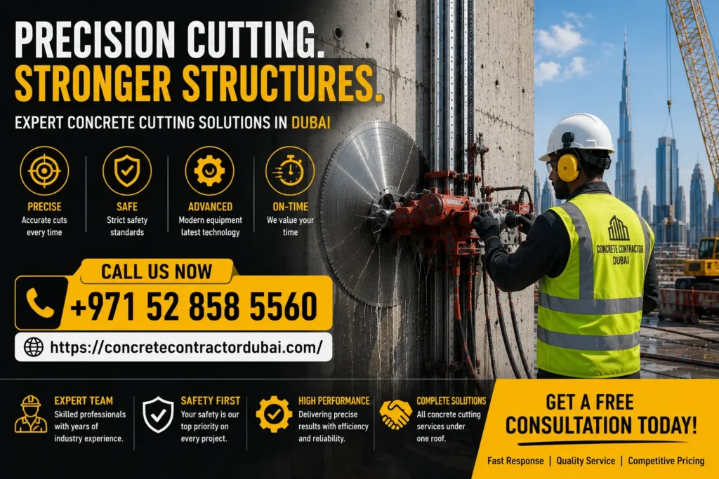 Contact for Professional Concrete Cutting Company Dubai
