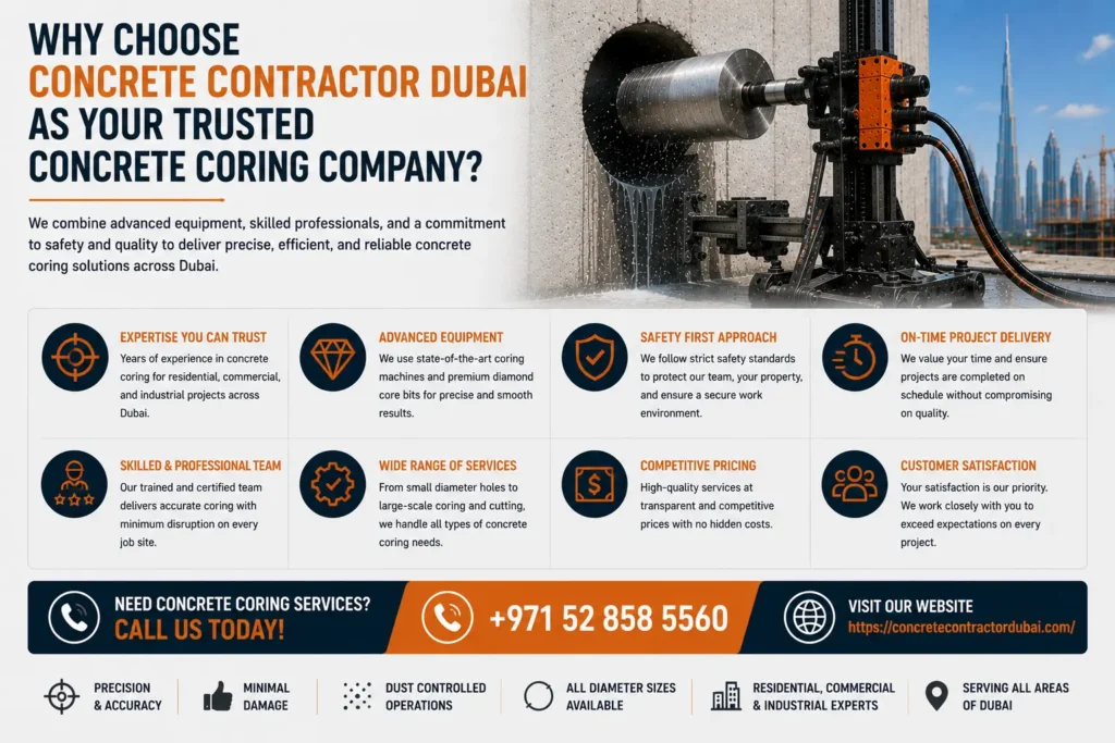 Trusted Concrete Coring Company in Dubai 