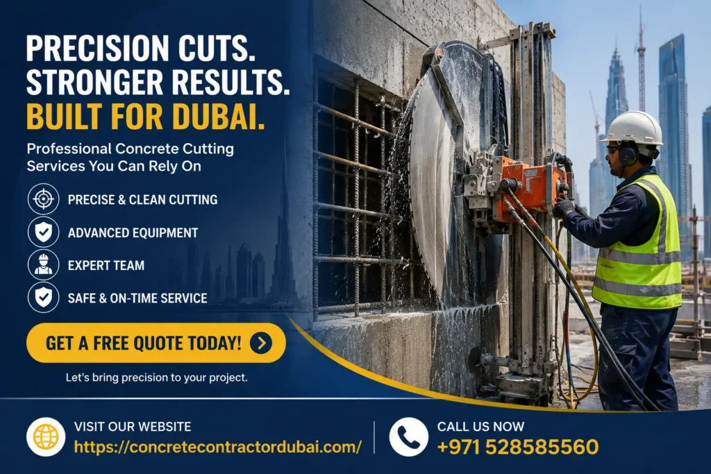 Contact for Professional Concrete Wall Cutting Work Dubai