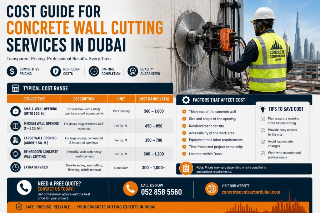 Concrete Wall Cutting Services in Dubai