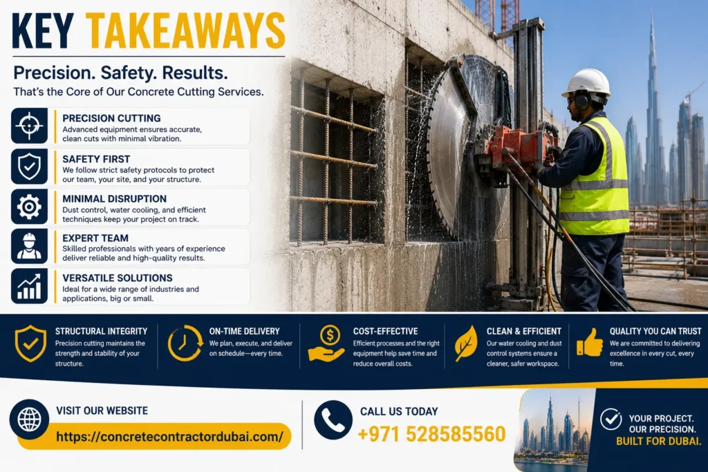 Professional Concrete Wall Cutting Work Dubai