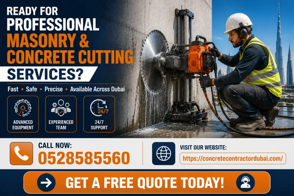 Contact for Professional Masonry Wall Saw Services in Dubai