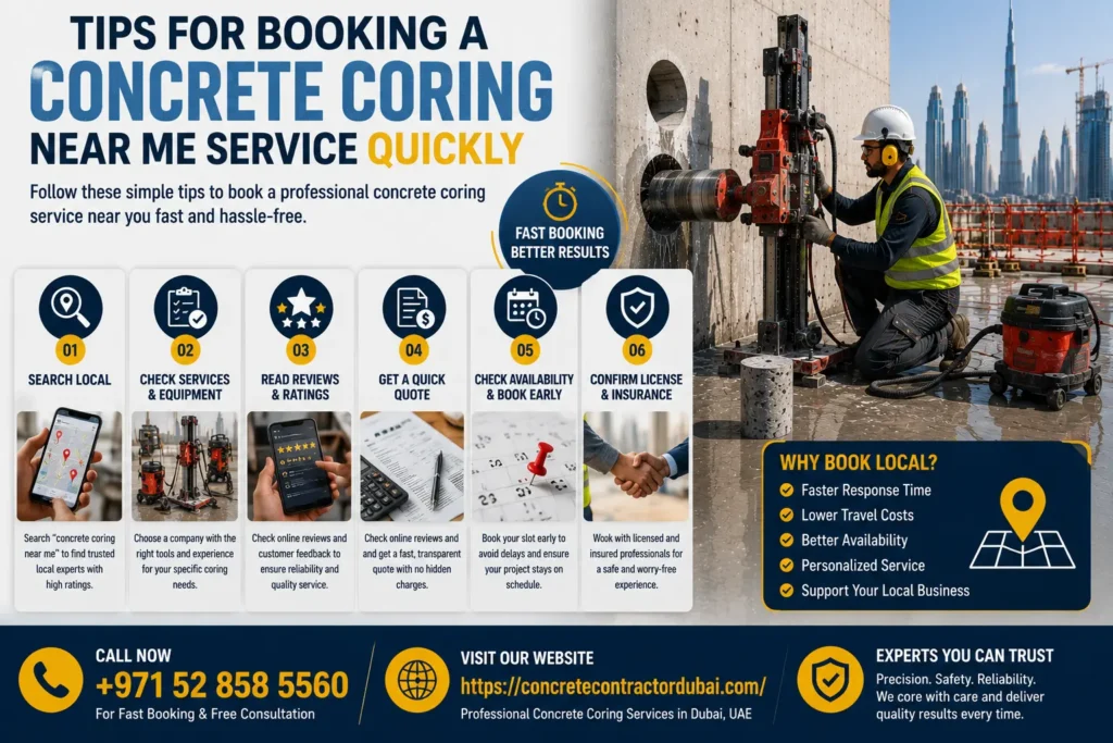 Tips for Booking a Concrete Coring Near Me Service Quickly