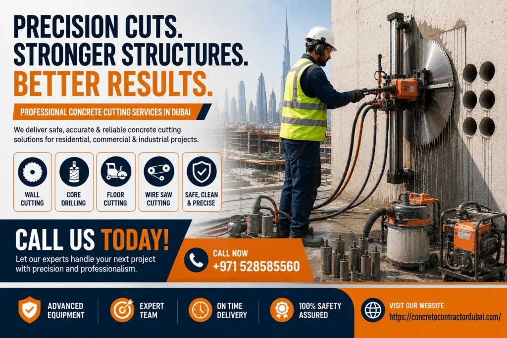 Contact for Best Concrete Cutting and Coring in Dubai