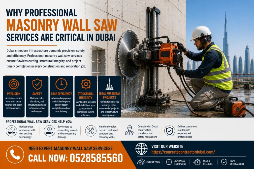 Professional Masonry Wall Saw Services in Dubai