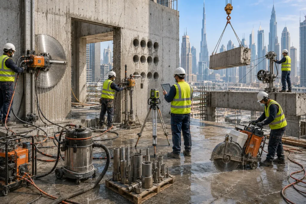 Concrete Cutting and Coring in Dubai