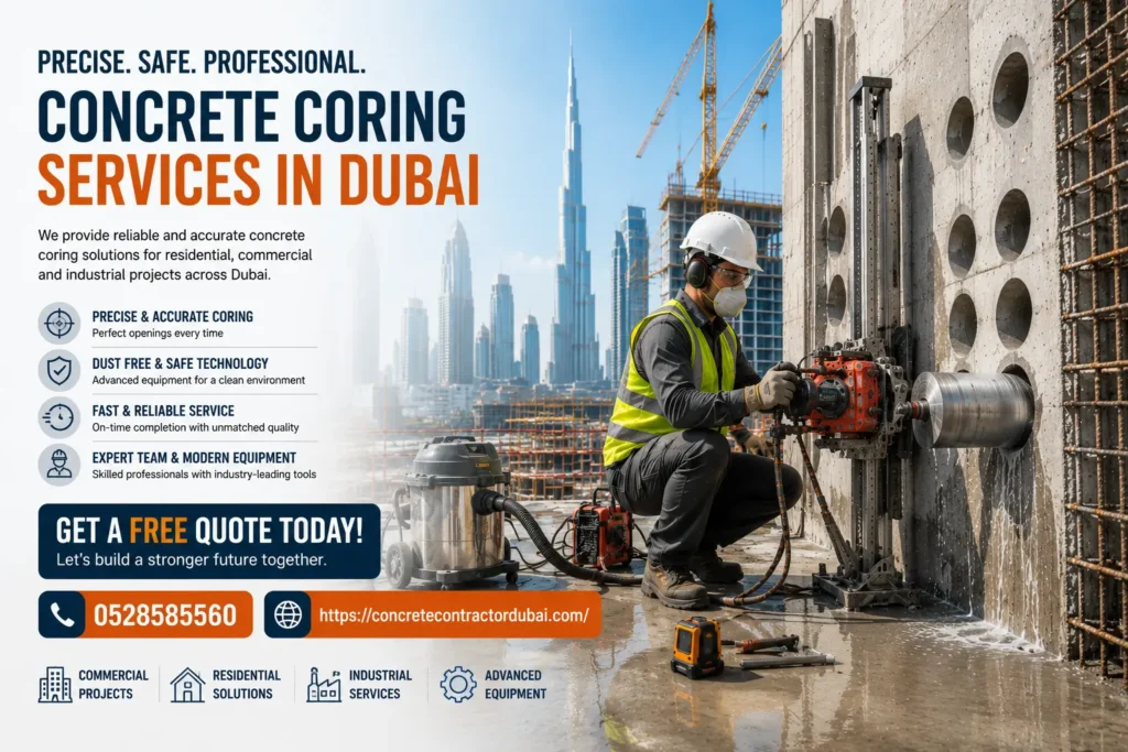 Contact for professional Concrete Coring Services in Dubai