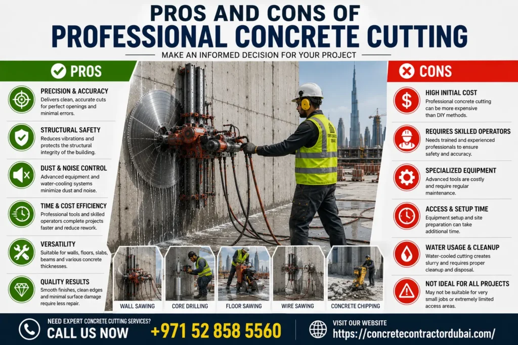 Pros and Cons of Professional Concrete Cutting