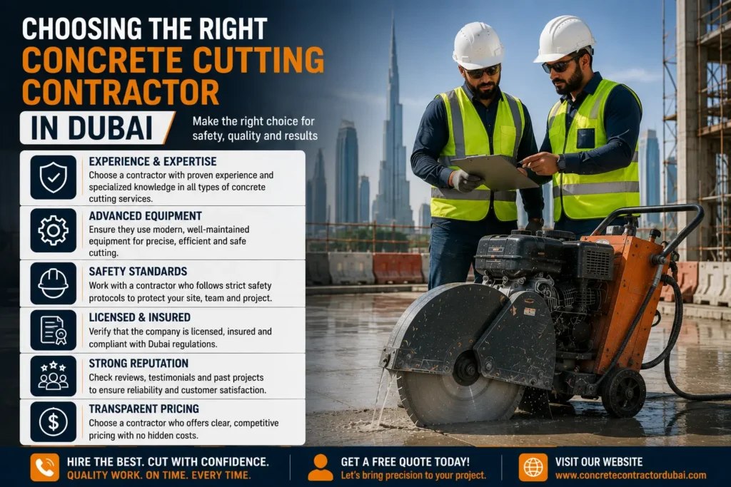 Choosing the Right Concrete Cutting Contractor in Dubai