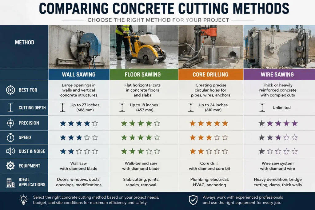 Comparing Concrete Cutting Methods