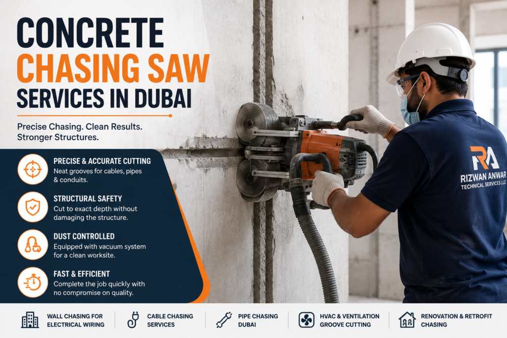 Concrete Chasing Saw Services in Dubai 1 Concrete Chasing Saw Services in Dubai