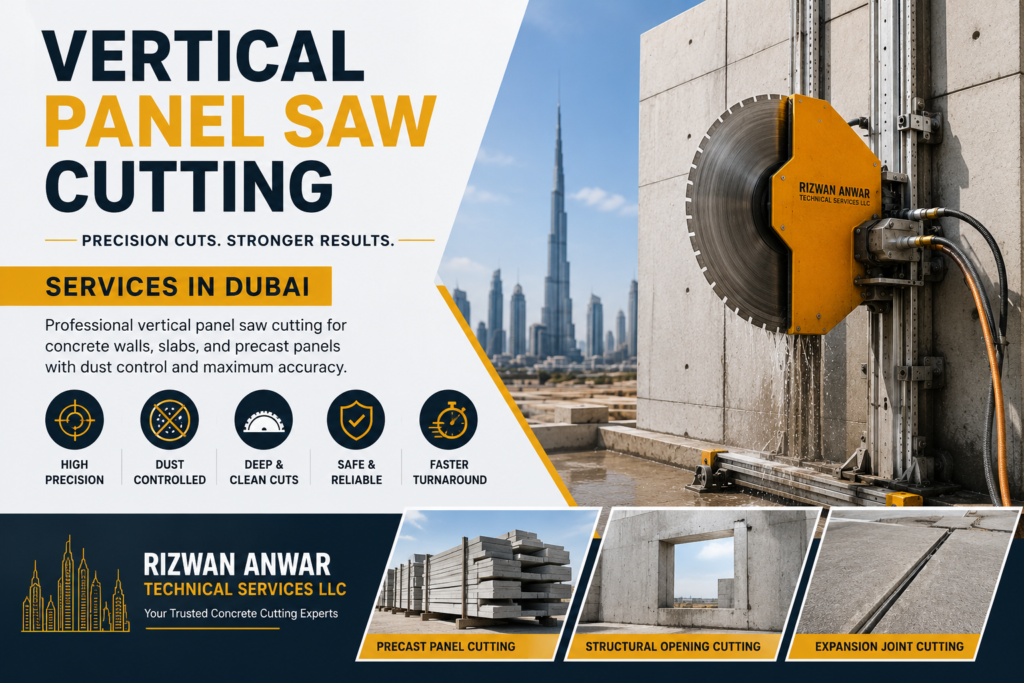 Vertical Panel Saw Cutting Services in Dubai