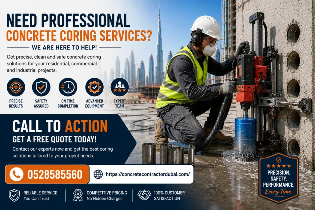 Contact for Professional Coring Company near me in Dubai