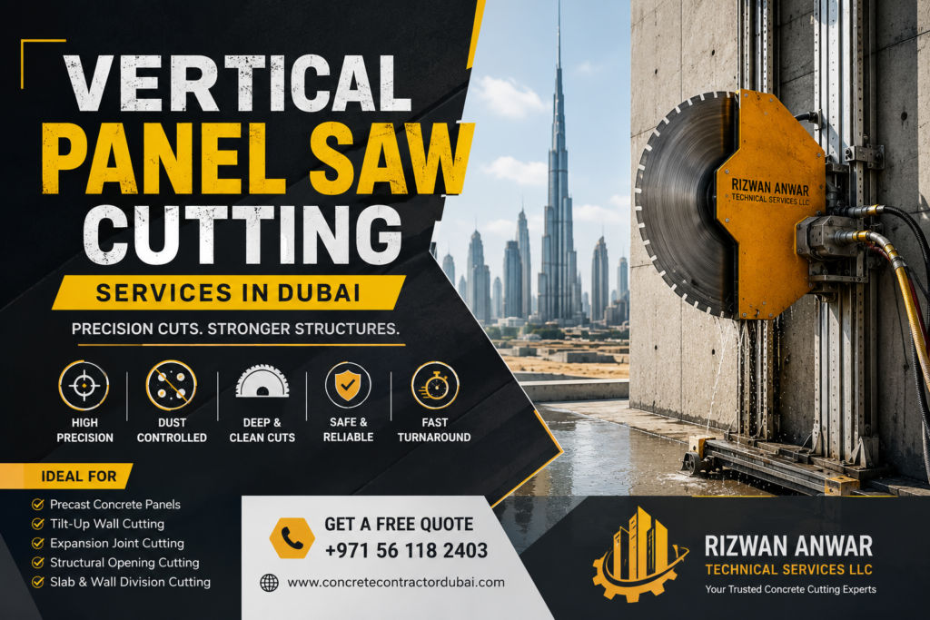Vertical Panel Saw Cutting Services in Dubai