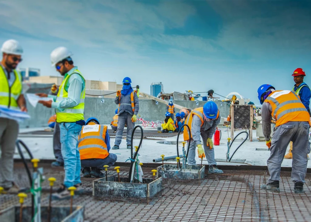Concrete contractor team in Dubai