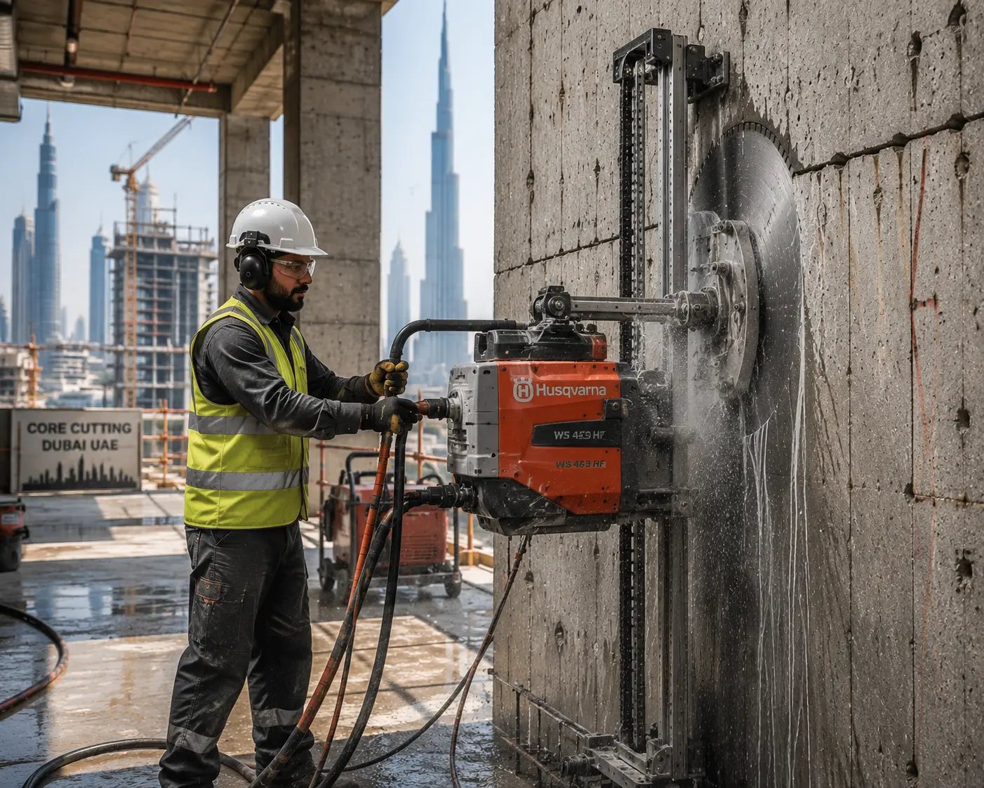Vertical Wall Saw Cutting